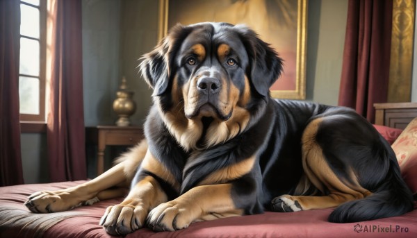 The serene presence of a dog in a peaceful day