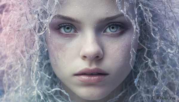 The serene presence of a female in a breathtaking dynamic scene