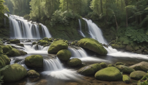 outdoors,day,water,tree,no humans,nature,scenery,forest,rock,river,waterfall,moss,sunlight,landscape,stream