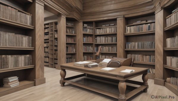 indoors,book,no humans,chair,table,scenery,desk,wooden floor,paper,open book,bookshelf,shelf,book stack,library,ladder,wooden chair,pillow,sunlight,couch