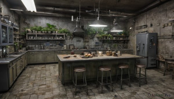 A indoors in a dynamic scenery
