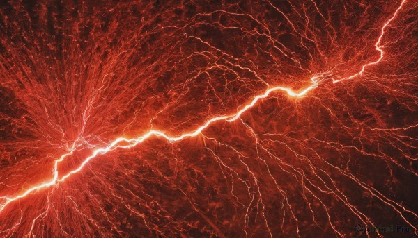 A lightning amidst a idyllic scenery
