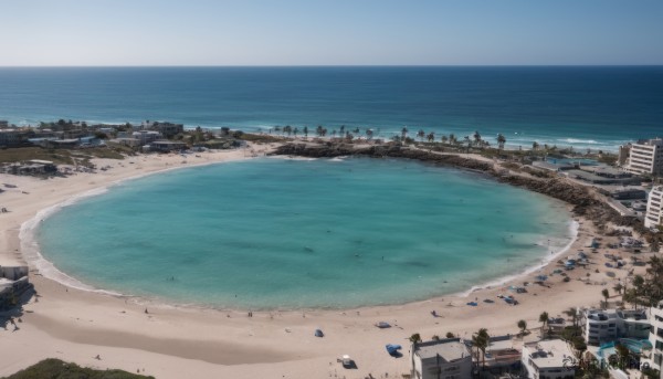 outdoors,multiple boys,sky,day,water,tree,blue sky,military,no humans,ocean,beach,ground vehicle,building,scenery,motor vehicle,6+boys,city,aircraft,sand,horizon,military vehicle,watercraft,ship,waves,boat,shore,footprints,6+others,cloud,bird,turret,flag,airplane,ruins,tank,vehicle focus,world war ii,warship