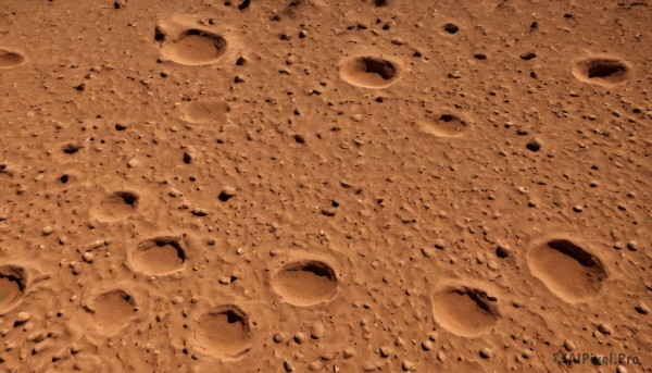 monochrome,outdoors,no humans,traditional media,scenery,sepia,brown theme,orange theme,water,from above,realistic,sand,footprints