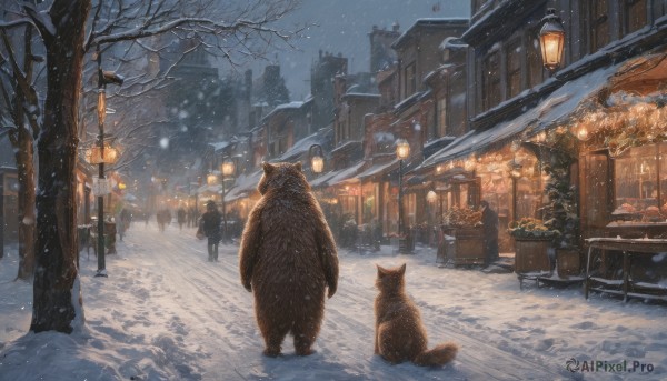 Image of a cat in a vibrant snowy outdoors