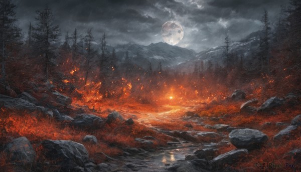 Image of a landscape in a peaceful fiery outdoors