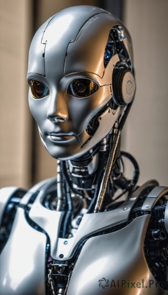 The charm of a cyborg in a scenic dynamic scene
