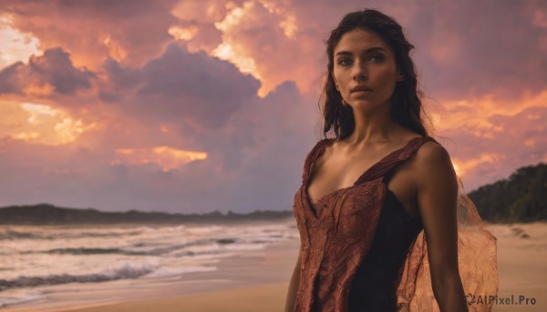 A vibrant female captured in sunset outdoors