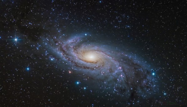 An iconic galaxy framed by a calm outdoors