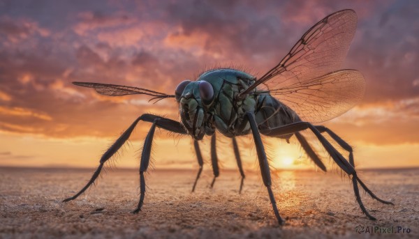 The majestic beauty of a unique subject set within a calm sunset outdoors