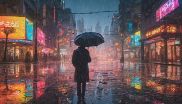 A peaceful image of a female in rainy outdoors