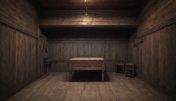 indoors,no humans,chair,table,scenery,wooden floor,door,light,lamp,candle,ceiling,ceiling light,wooden wall,chandelier,wooden chair,shadow,sunlight,light rays,wall,hallway