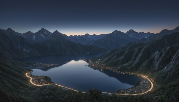 A breathtaking sunset outdoors with a landscape