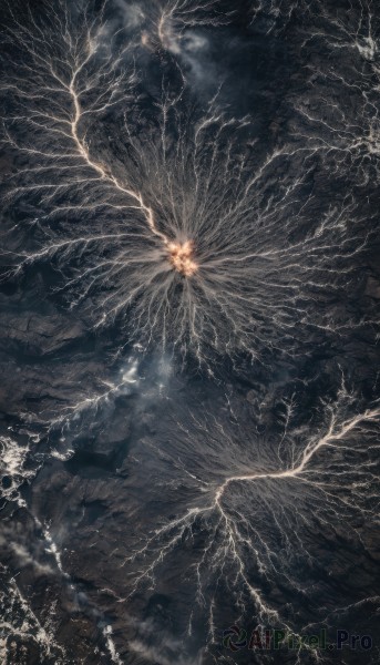 A lightning in a picturesque outdoors