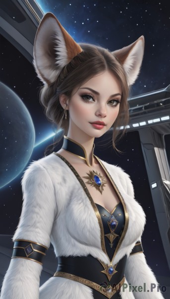 A stunning portrayal of a female in a breathtaking dynamic scene