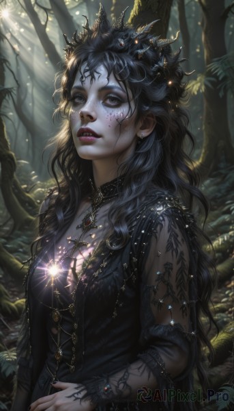 The serene presence of a female in a breathtaking outdoors