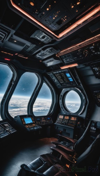 signature,no humans,window,scenery,reflection,science fiction,realistic,space,planet,earth (planet),spacecraft,spacesuit,cockpit,star (sky),monitor,screen