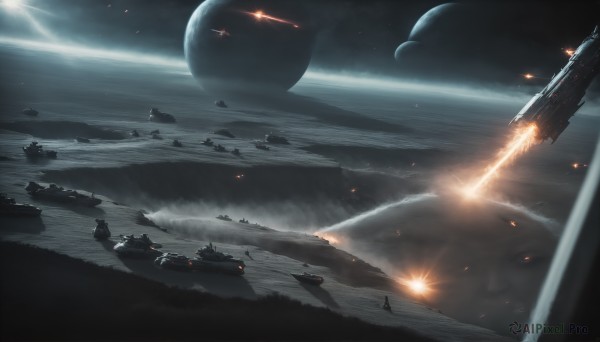 A spacecraft caught in a peaceful scenery