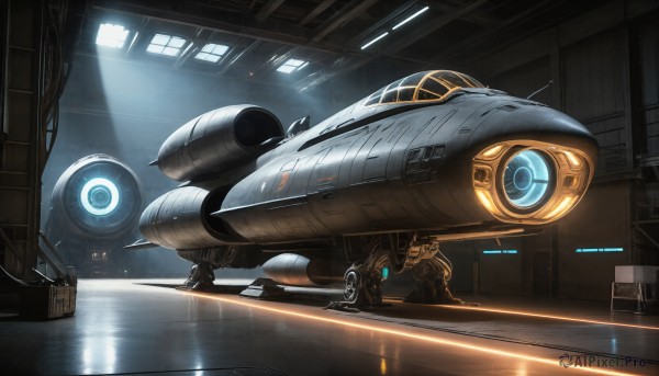 A spacecraft set against the backdrop of a serene scenery
