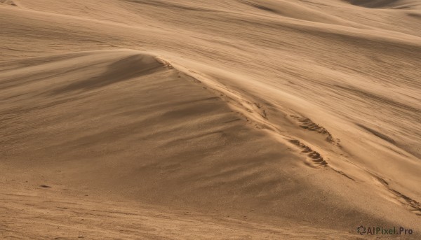 monochrome,outdoors,no humans,traditional media,beach,scenery,sand,road,sepia,brown theme,desert,dust