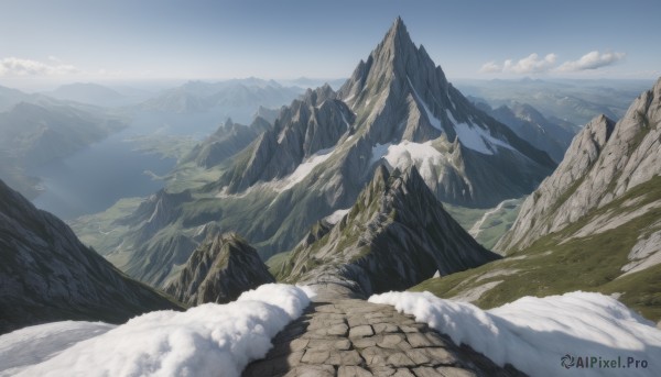 A magnificent landscape within snowy day