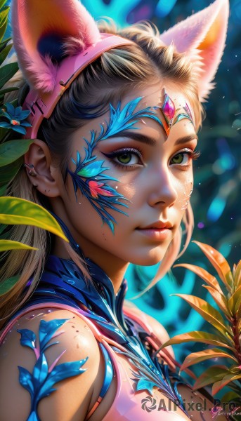 A female set against the backdrop of a serene dynamic scene