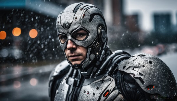 Snowy snow brought to life with a dynamic male