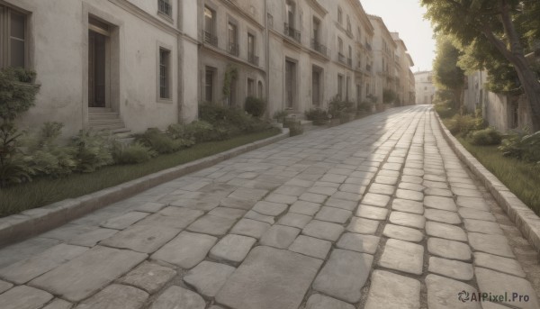 The serene presence of a street in a peaceful day