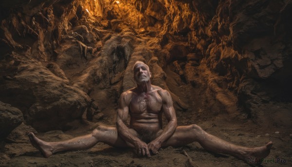 A male caught in a peaceful rock
