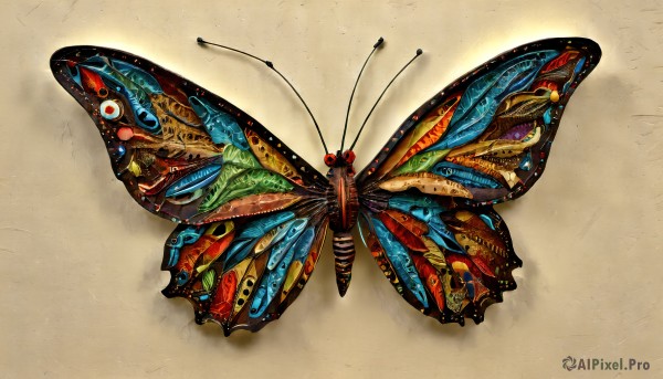 A butterfly showcased in a bold sand