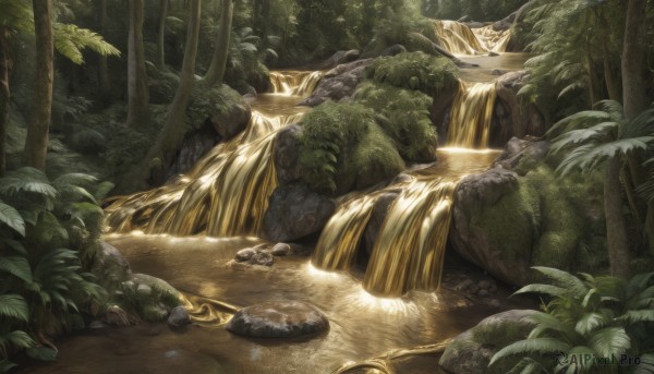 A waterfall in the heart of a beautiful day