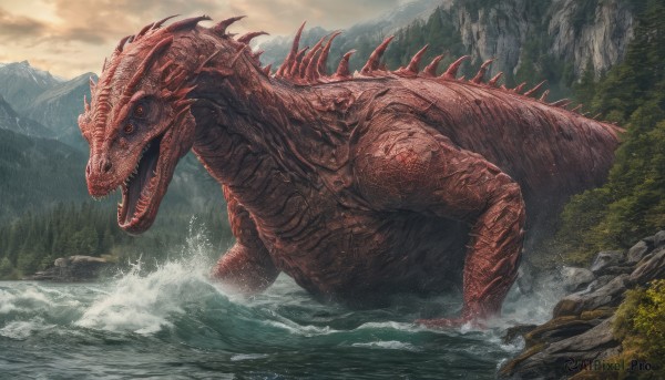 The wonder of a monster in a picturesque day