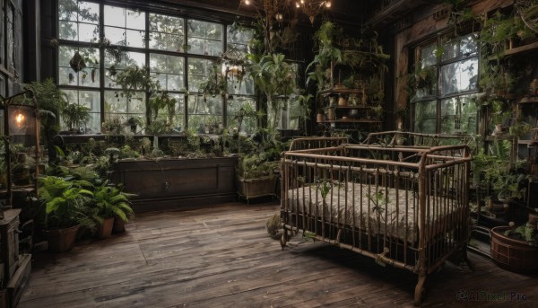 day,indoors,tree,book,no humans,window,chair,table,sunlight,plant,scenery,wooden floor,stairs,railing,bookshelf,potted plant,lamp,vines,shelf,ladder,overgrown,lantern,chandelier