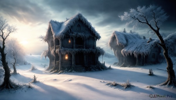 A stunning view of a landscape in snowy day