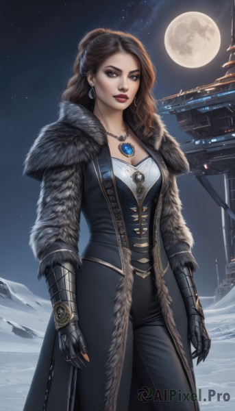 A female in a picturesque snowy outdoors