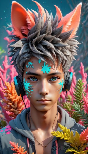 The majestic beauty of a male set within a ethereal dynamic scene