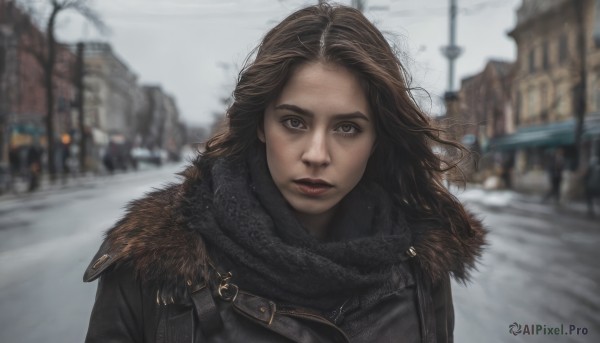 A female in the heart of a majestic snowy day