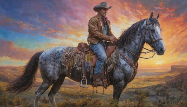 A peaceful image of a male in sunset outdoors