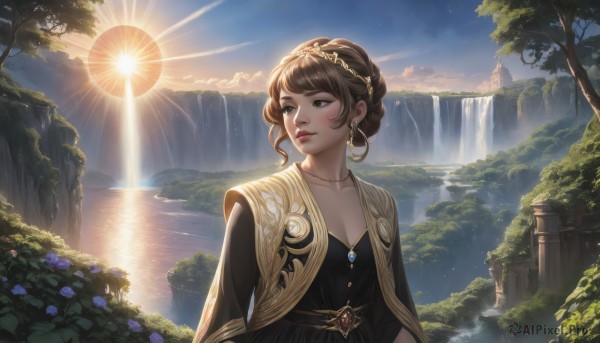 A female caught in a breathtaking day