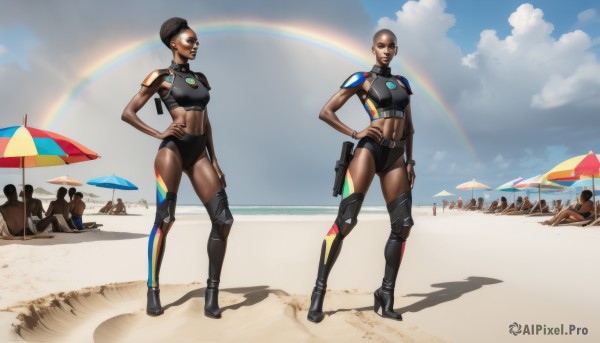 A unique view of a cyborg in day