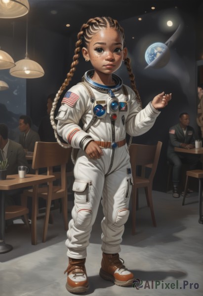 Dynamic scene brought to life with a serene child