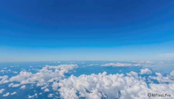 monochrome,outdoors,sky,day,cloud,water,blue sky,dutch angle,no humans,ocean,cloudy sky,scenery,blue theme,horizon,landscape