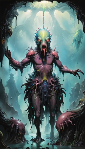 The timeless beauty of a monster in a picturesque dynamic scene