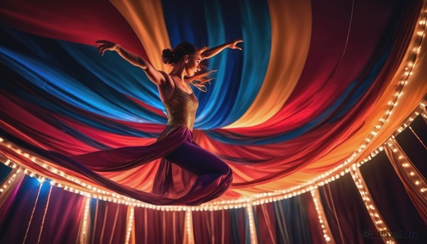 A striking dynamic scene featuring the elegance of a female