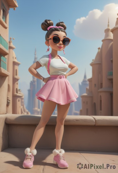 A female set against the backdrop of a serene day