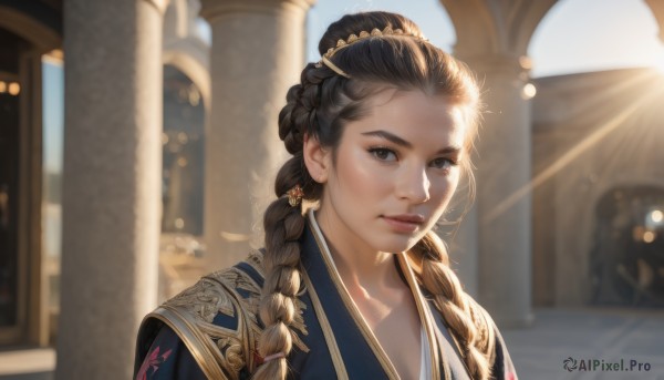 The timeless beauty of a female in a picturesque day