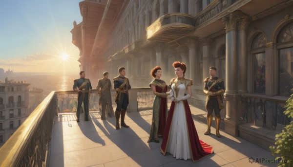 A breathtaking sunset day featuring a female