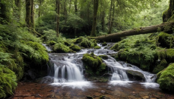 A dynamic view of a waterfall in day