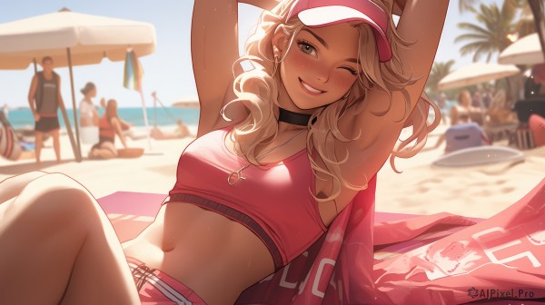 A female in a picturesque day