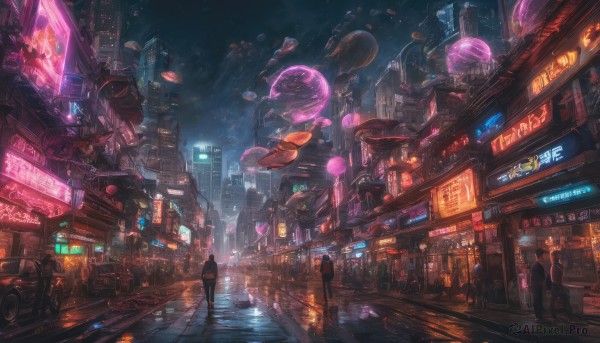 A street captured in a dynamic outdoors